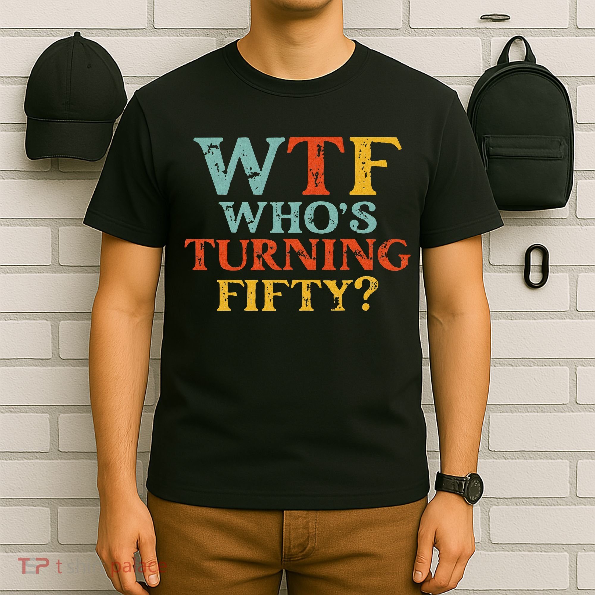 Funny 50th Birthday Party WTF Who's Turning Fifty Vintage T-Shirt