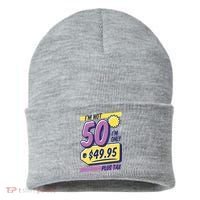 Funny 50th Birthday Plus Tax Sustainable Knit Beanie thumb 0
