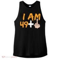 Funny 50th Birthday Gift I Am 49 Plus Middle Finger Ladies PosiCharge Tri-Blend Wicking Tank thumb 0