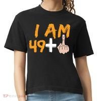 Funny 50th Birthday Gift I Am 49 Plus Middle Finger Comfort Colors Boxy T-Shirt thumb 0