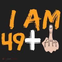 Funny 50th Birthday Gift I Am 49 Plus Middle Finger Comfort Colors Boxy T-Shirt thumb 3