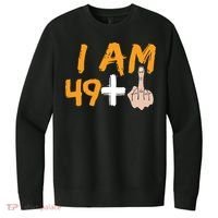 Funny 50th Birthday Gift I Am 49 Plus Middle Finger V.I.T. Fleece Crew Sweatshirt thumb 0