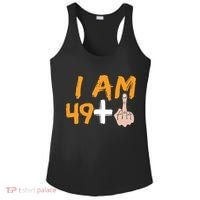 Funny 50th Birthday Gift I Am 49 Plus Middle Finger Ladies PosiCharge Competitor Racerback Tank thumb 0