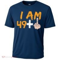 Funny 50th Birthday Gift I Am 49 Plus Middle Finger Cooling Performance Crew T-Shirt thumb 0