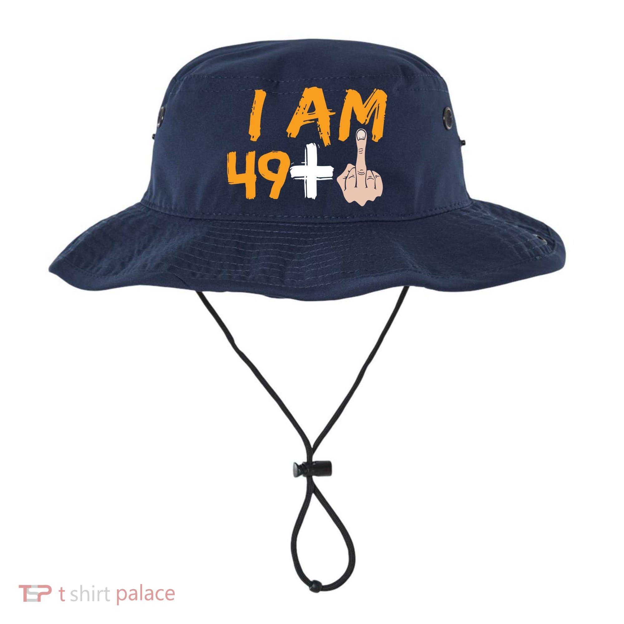 Funny 50th Birthday Gift I Am 49 Plus Middle Finger Bucket Hat