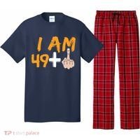 Funny 50th Birthday Gift I Am 49 Plus Middle Finger Pajama Set thumb 0