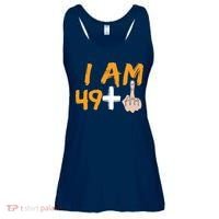 Funny 50th Birthday Gift I Am 49 Plus Middle Finger Ladies Essential Flowy Tank thumb 0