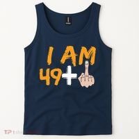 Funny 50th Birthday Gift I Am 49 Plus Middle Finger Tank Top thumb 2