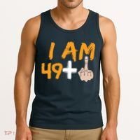 Funny 50th Birthday Gift I Am 49 Plus Middle Finger Tank Top thumb 3