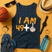 Funny 50th Birthday Gift I Am 49 Plus Middle Finger Tank Top thumb 4