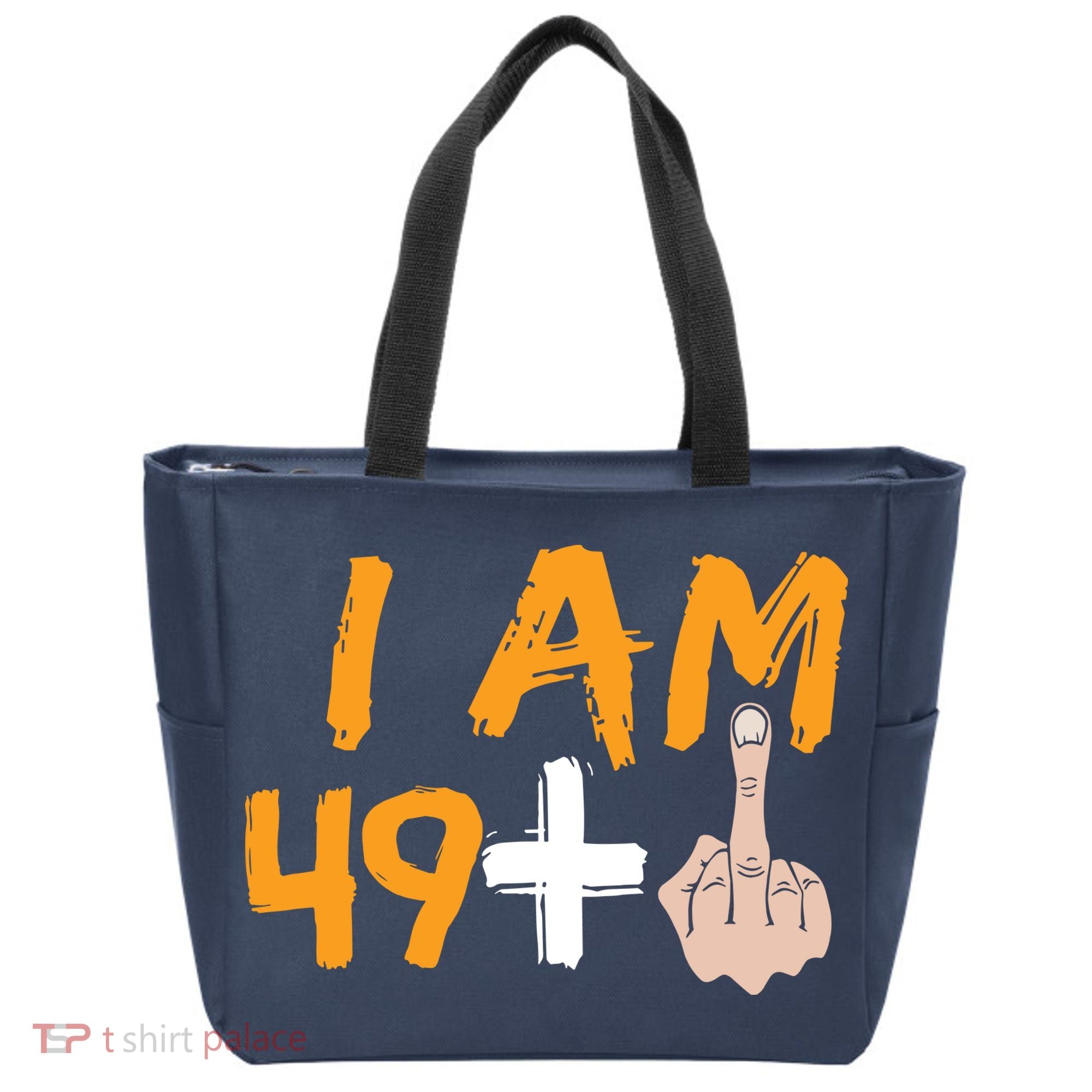 Funny 50th Birthday Gift I Am 49 Plus Middle Finger Tote Bag