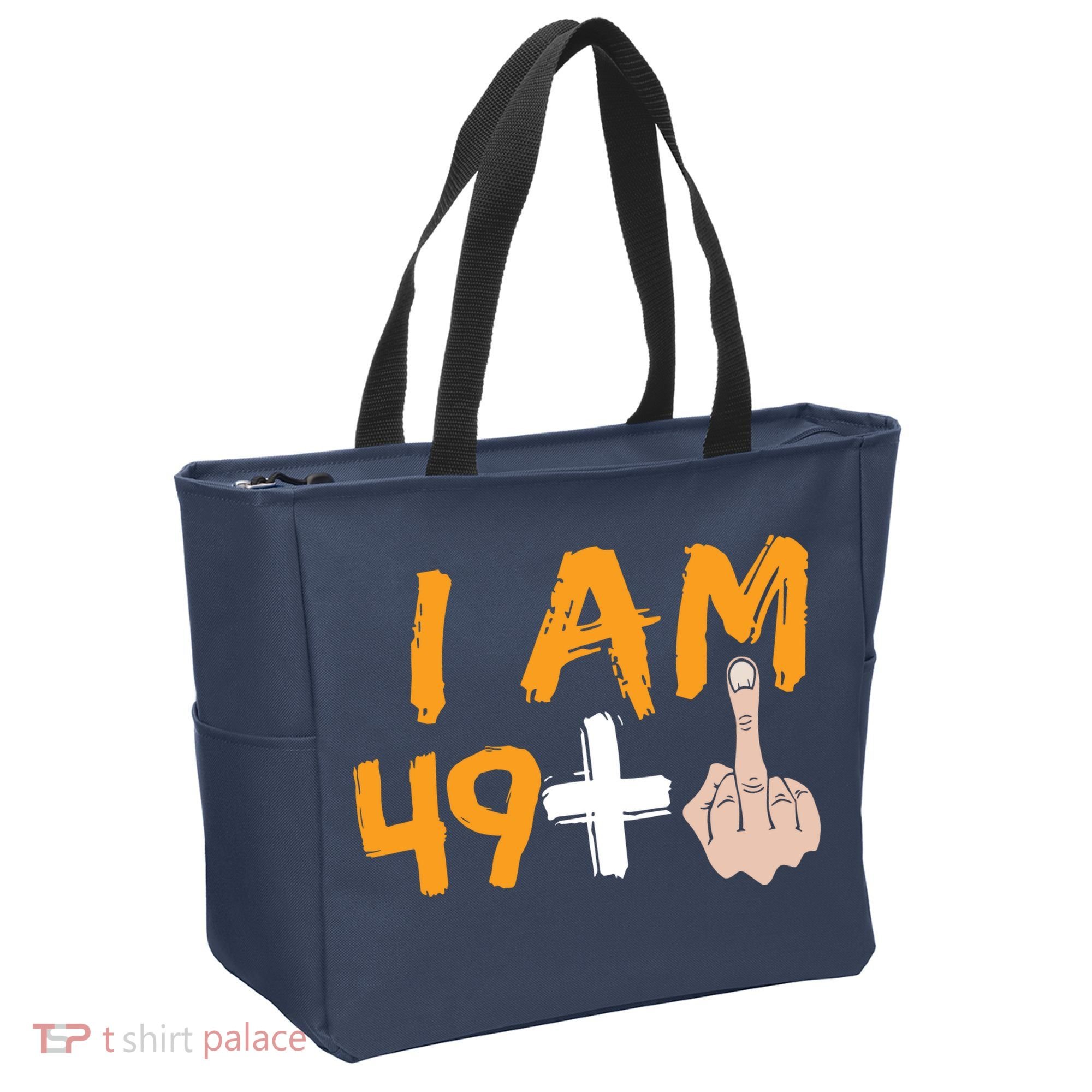 Funny 50th Birthday Gift I Am 49 Plus Middle Finger Tote Bag