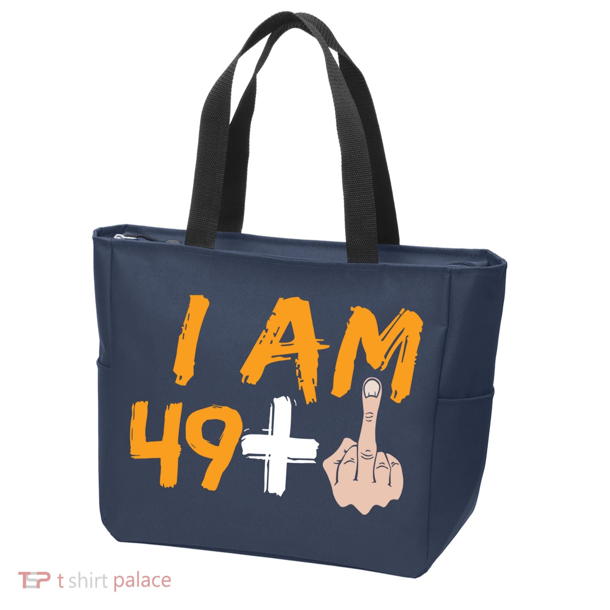 Funny 50th Birthday Gift I Am 49 Plus Middle Finger Tote Bag