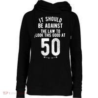Funny 50th Birthday Gag Gift Idea 50 Year Old Joke Womens Funnel Neck Pullover Hood thumb 0