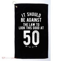 Funny 50th Birthday Gag Gift Idea 50 Year Old Joke Golf Towel thumb 0