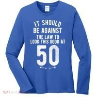 Funny 50th Birthday Gag Gift Idea 50 Year Old Joke Women's Long Sleeve Shirt thumb 0