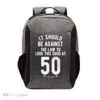 Funny 50th Birthday Gag Gift Idea 50 Year Old Joke Vector Backpack thumb 0