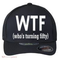Funny 50th Birthday Gift Who's Turning Fifty Flexfit Unipanel Trucker Cap thumb 0
