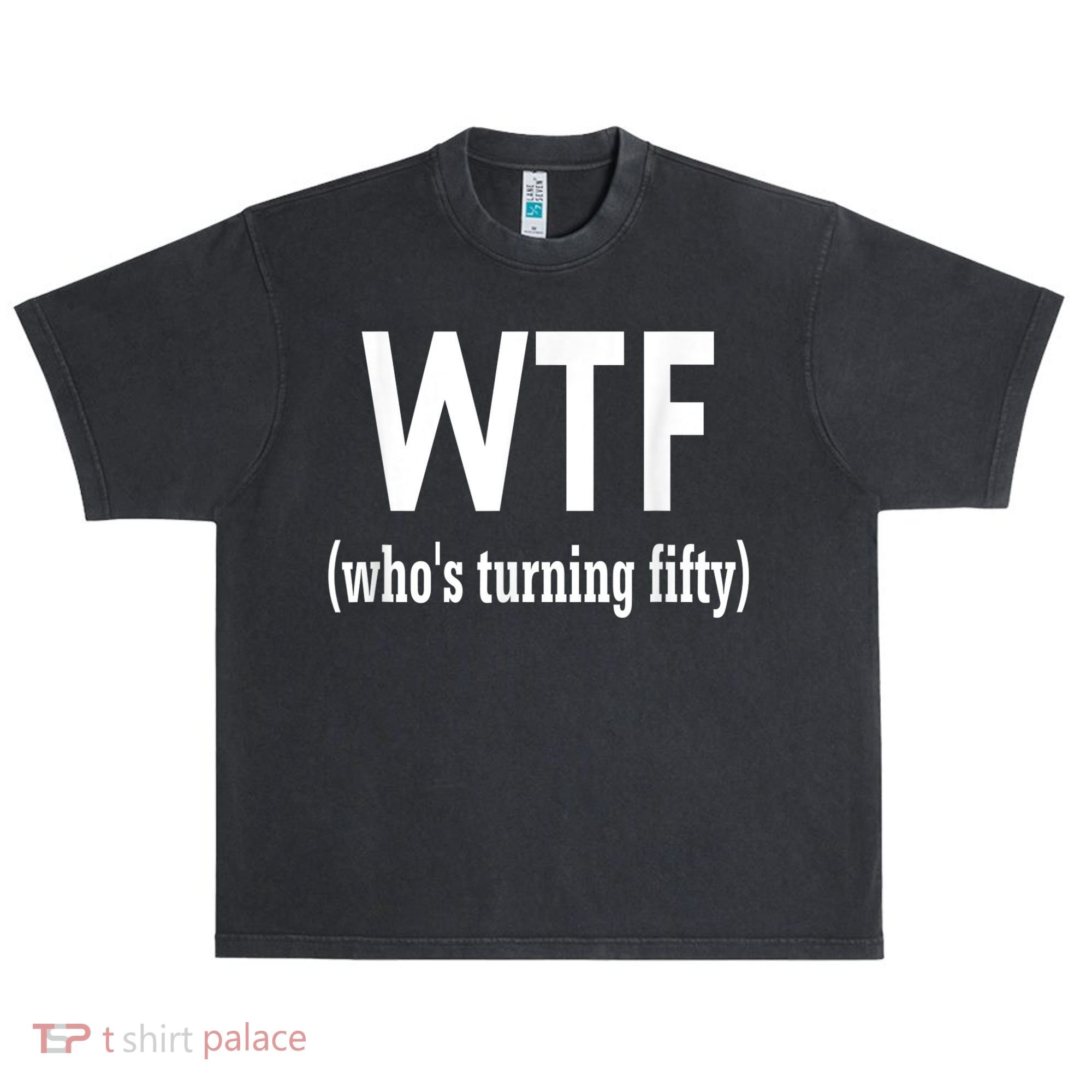 Funny 50th Birthday Gift Who's Turning Fifty Urban Oversized Heavyweight T-Shirt