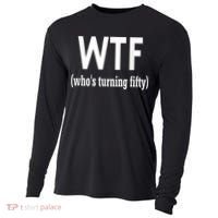 Funny 50th Birthday Gift Who's Turning Fifty Cooling Performance Long Sleeve Crew thumb 0
