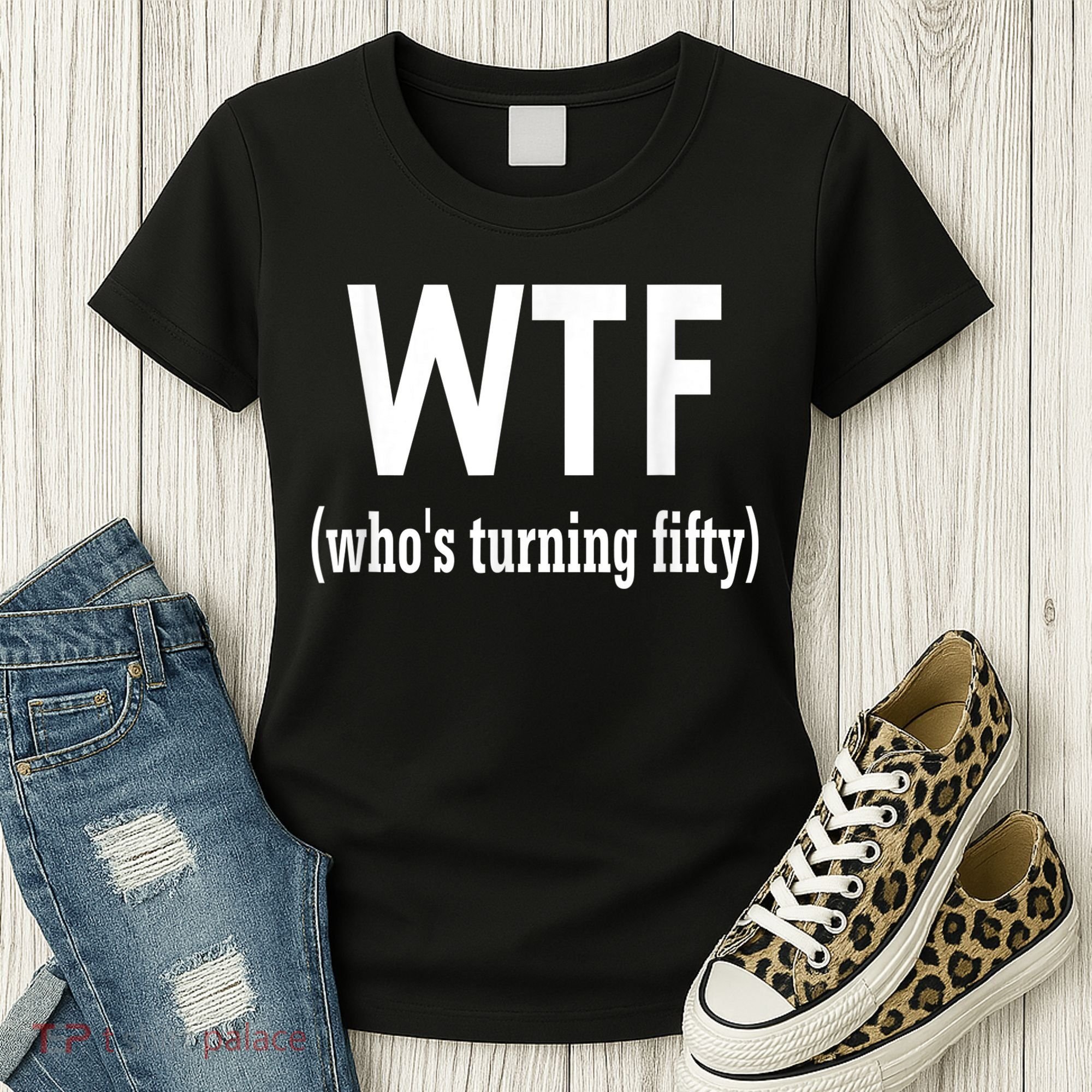 Funny 50th Birthday Gift Who's Turning Fifty Women's T-Shirt