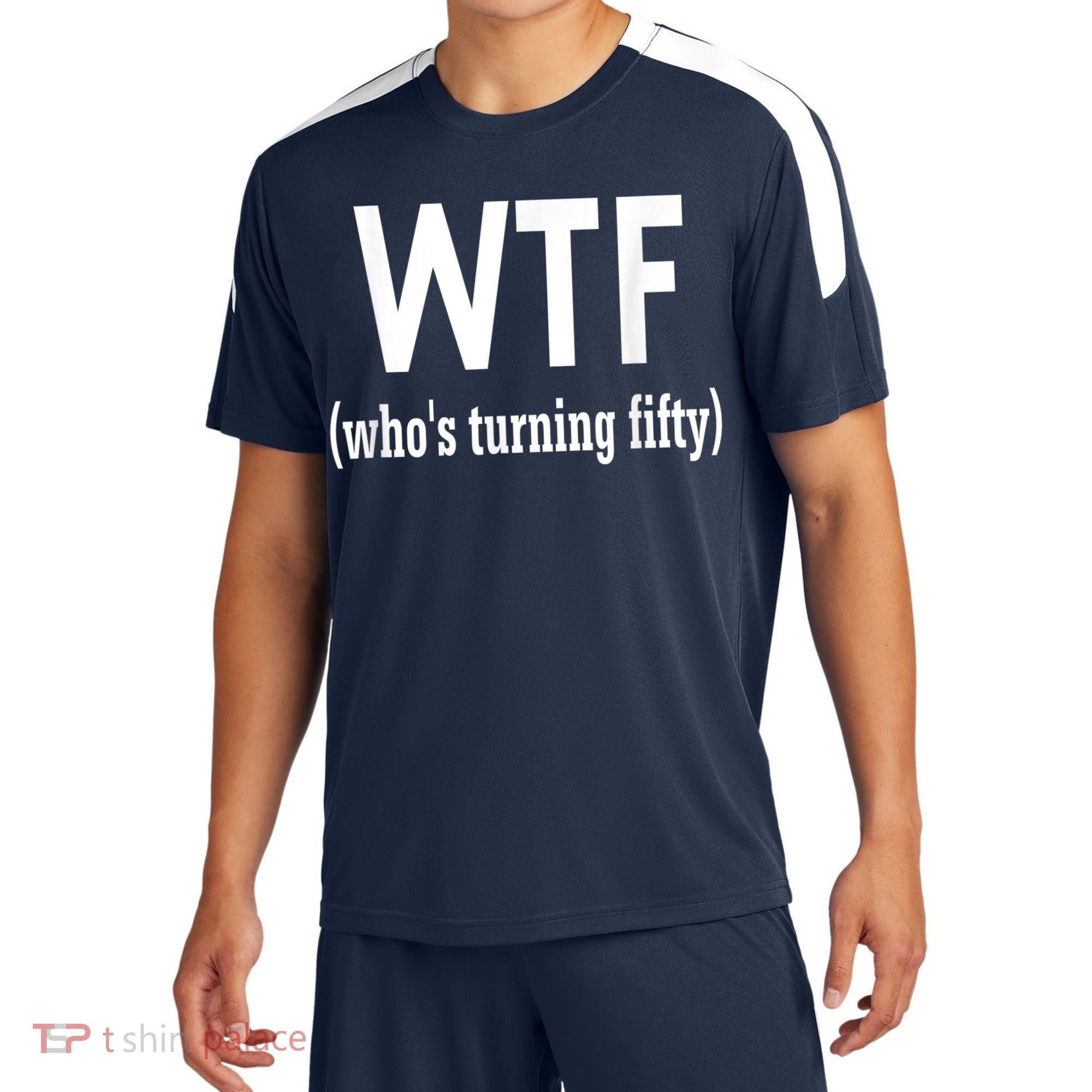 Funny 50th Birthday Gift Who's Turning Fifty Sport-Tek Competitor United Soccer Jersey