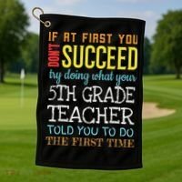 Funny 5th Grade Teacher Appreciation Gifts Golf Towel thumb 1