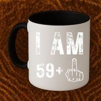 Funny 59 + One Middle Finger 60th Birthday Gifts For Wo Coffee Mug thumb 2