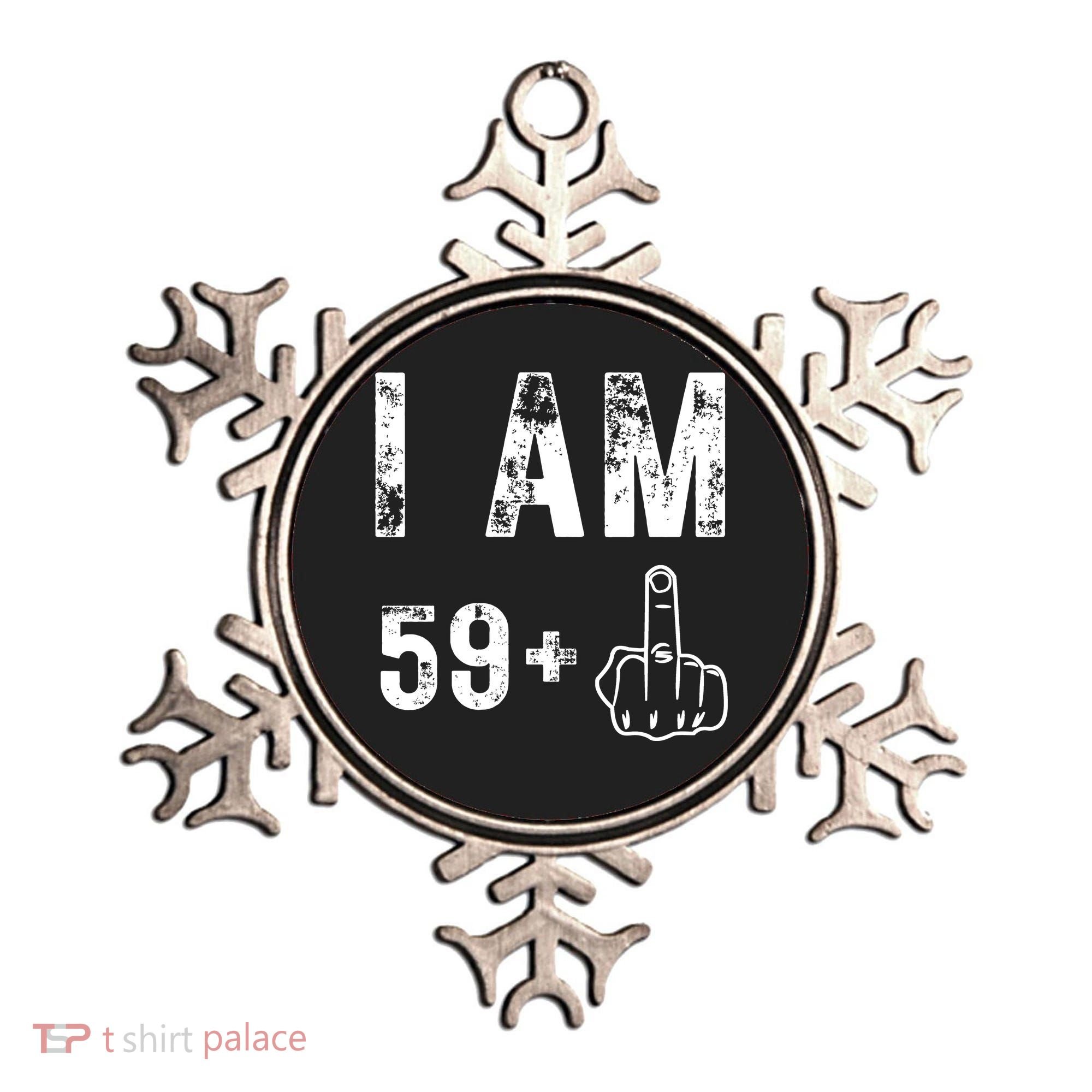 Funny 59 + One Middle Finger 60th Birthday Gifts For Wo Ornament