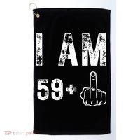 Funny 59 + One Middle Finger 60th Birthday Gifts For Wo Golf Towel thumb 0