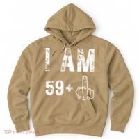 Funny 59 + One Middle Finger 60th Birthday Gifts For Wo Hoodie thumb 0