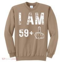 Funny 59 + One Middle Finger 60th Birthday Gifts For Wo Sweatshirt thumb 0