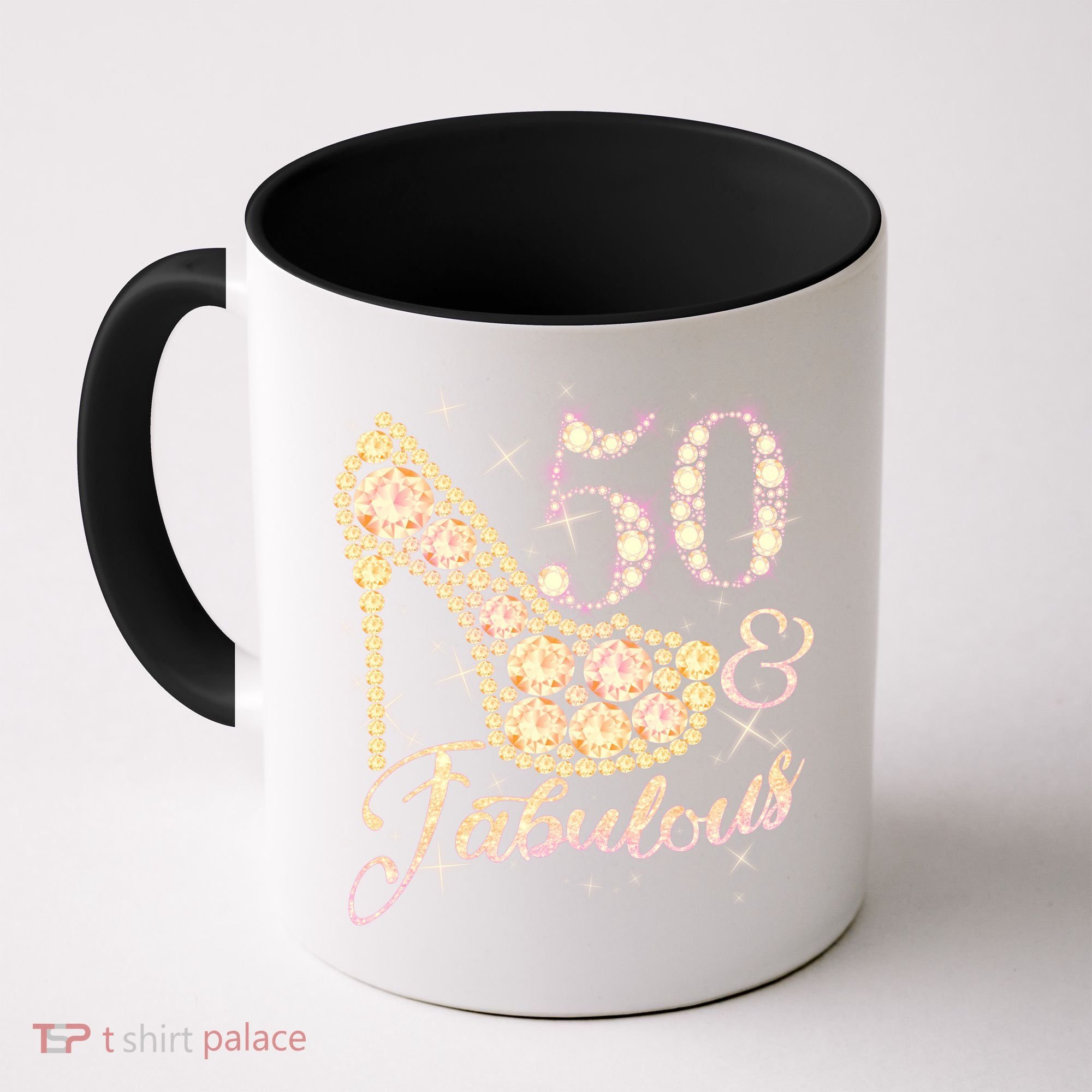 Fabulous & 50 Sparkly Heel 50th Birthday Coffee Mug