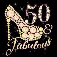 Fabulous & 50 Sparkly Heel 50th Birthday Women's Hoodie thumb 2