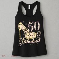Fabulous & 50 Sparkly Heel 50th Birthday Women's Tank Top thumb 3