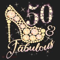 Fabulous & 50 Sparkly Heel 50th Birthday Golf Towel thumb 3