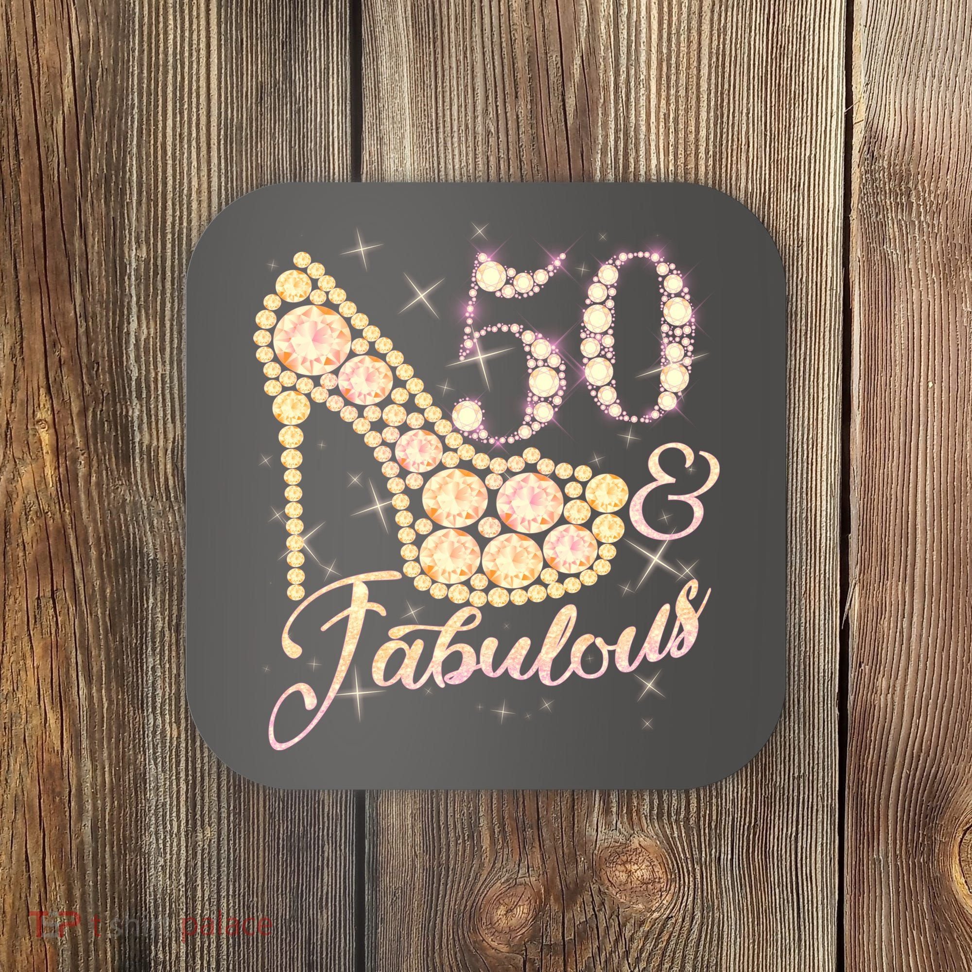 Fabulous & 50 Sparkly Heel 50th Birthday Coaster