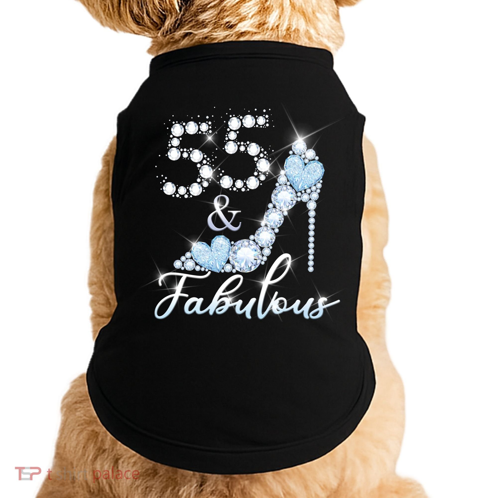 Fabolous 55th Years Old 55 Birthday Diamond Crown Shoes Doggie Tank