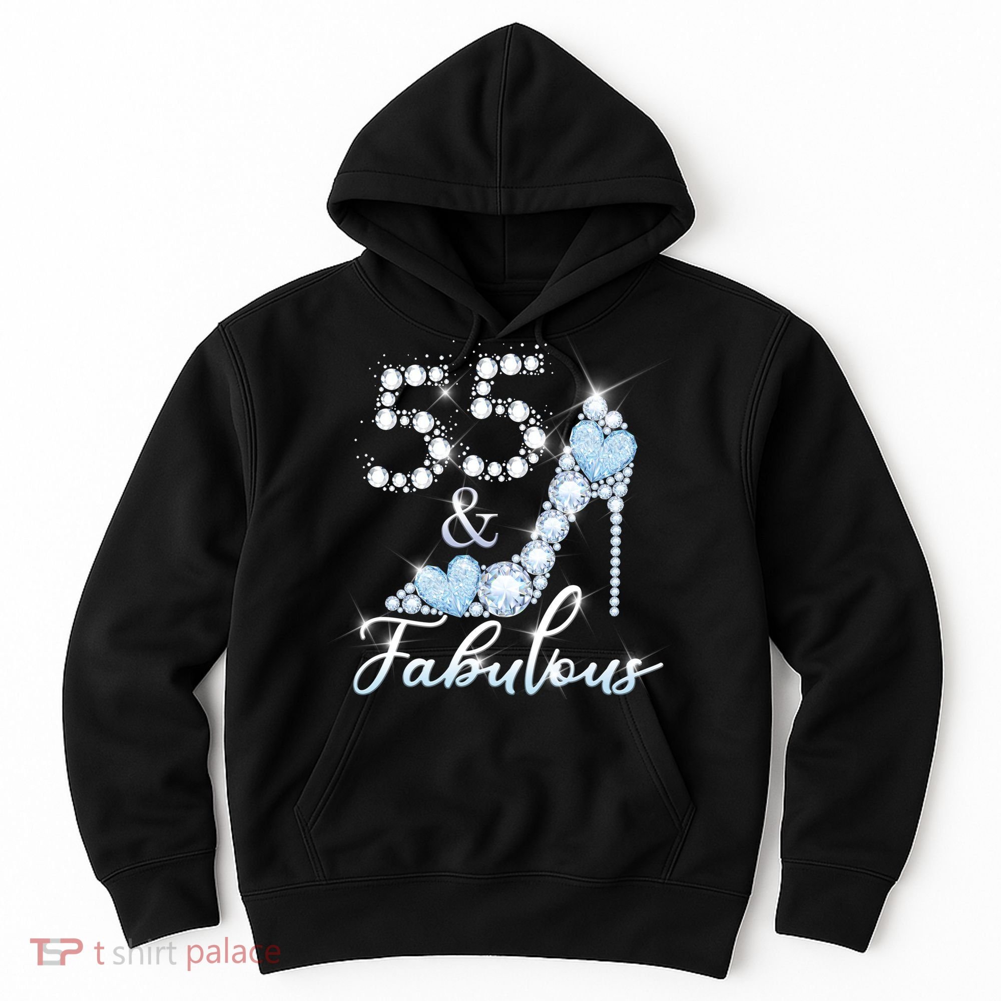 Fabolous 55th Years Old 55 Birthday Diamond Crown Shoes Hoodie