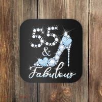 Fabolous 55th Years Old 55 Birthday Diamond Crown Shoes Coaster thumb 0