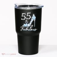 Fabolous 55th Years Old 55 Birthday Diamond Crown Shoes Tumbler thumb 0