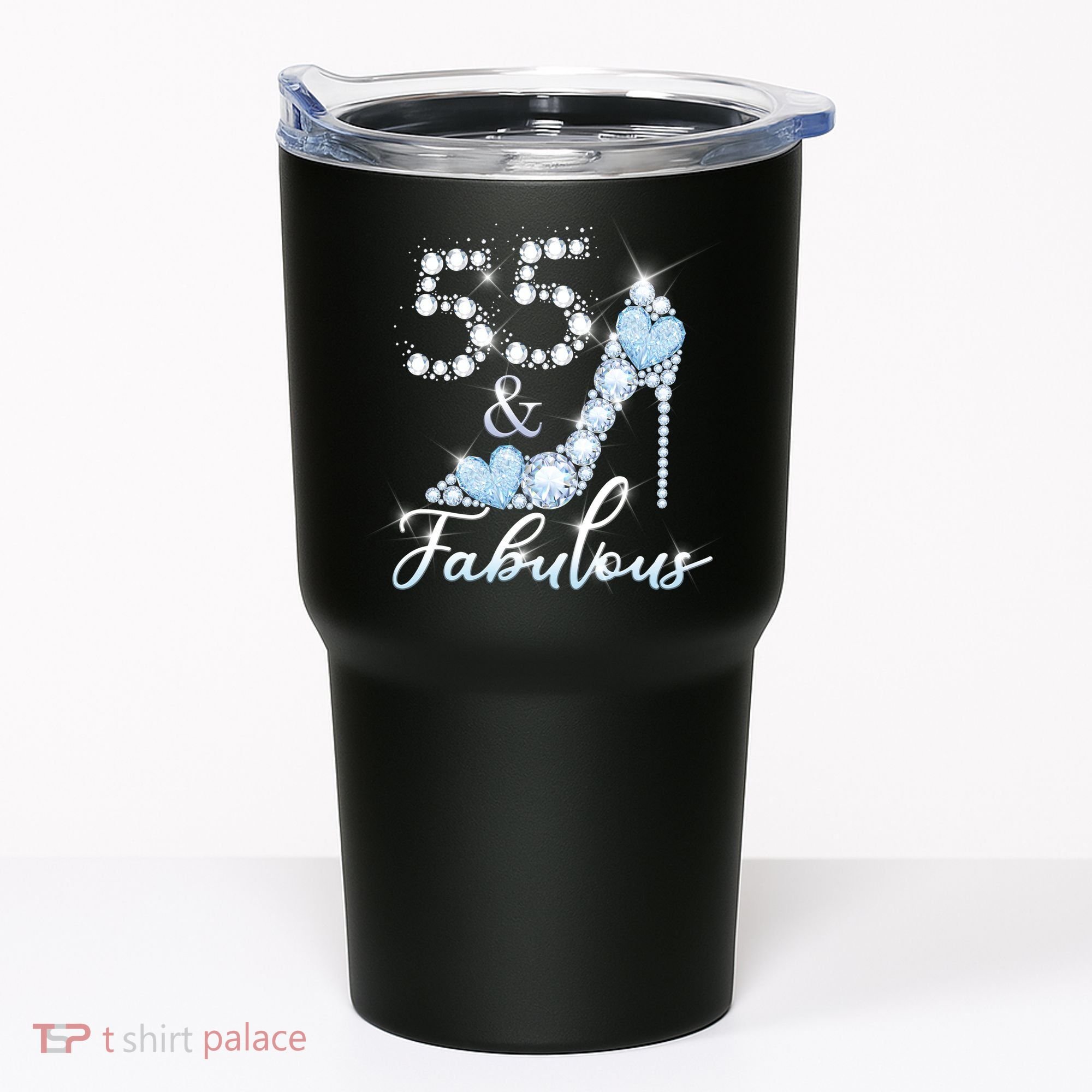 Fabolous 55th Years Old 55 Birthday Diamond Crown Shoes Tumbler