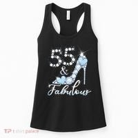Fabolous 55th Years Old 55 Birthday Diamond Crown Shoes Women's Tank Top thumb 0