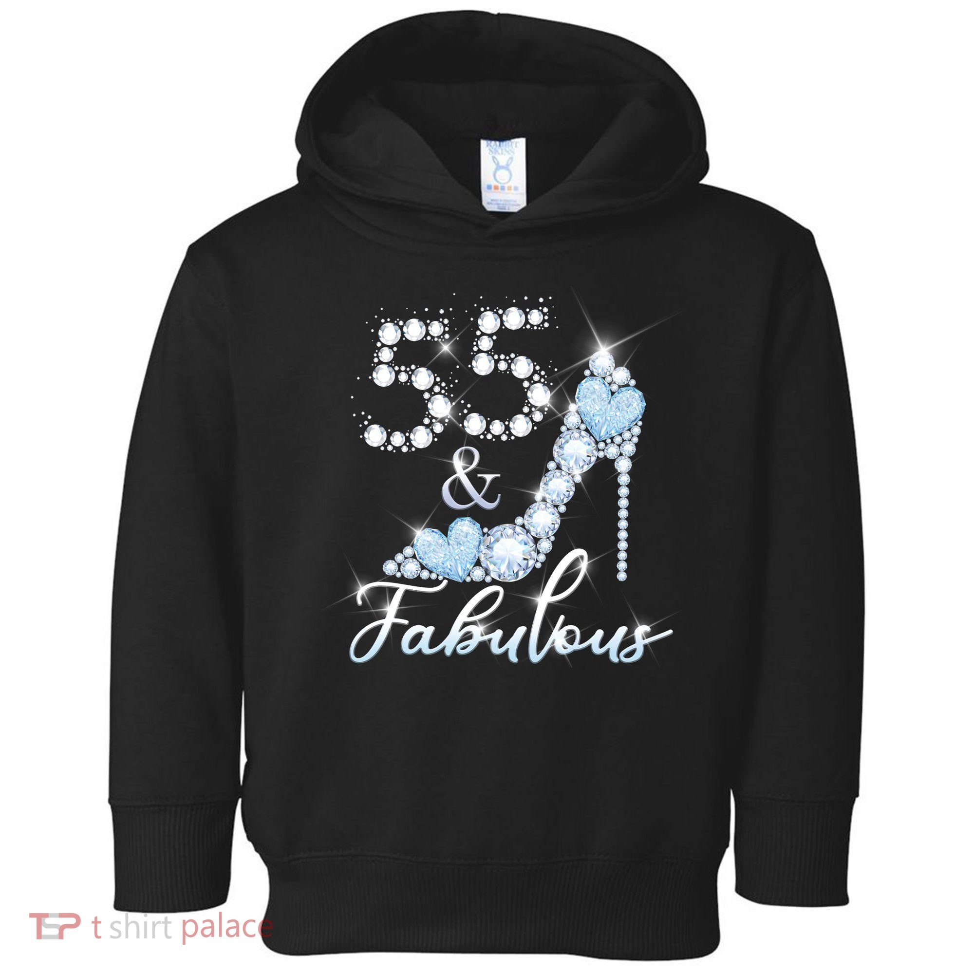Fabolous 55th Years Old 55 Birthday Diamond Crown Shoes Toddler Hoodie