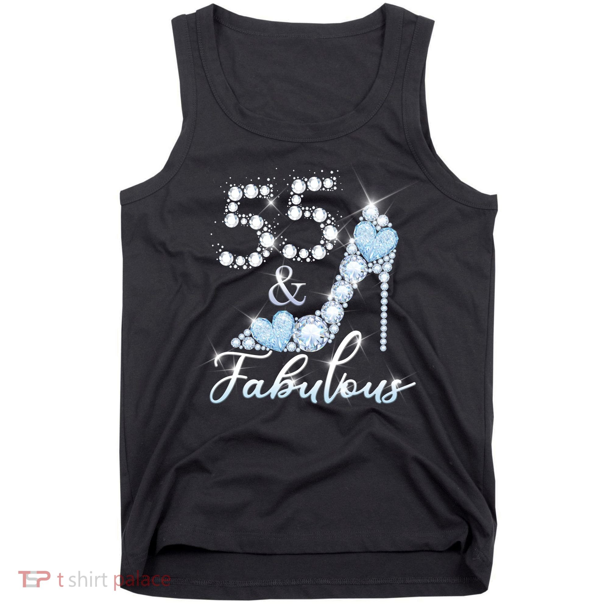 Fabolous 55th Years Old 55 Birthday Diamond Crown Shoes Tank Top