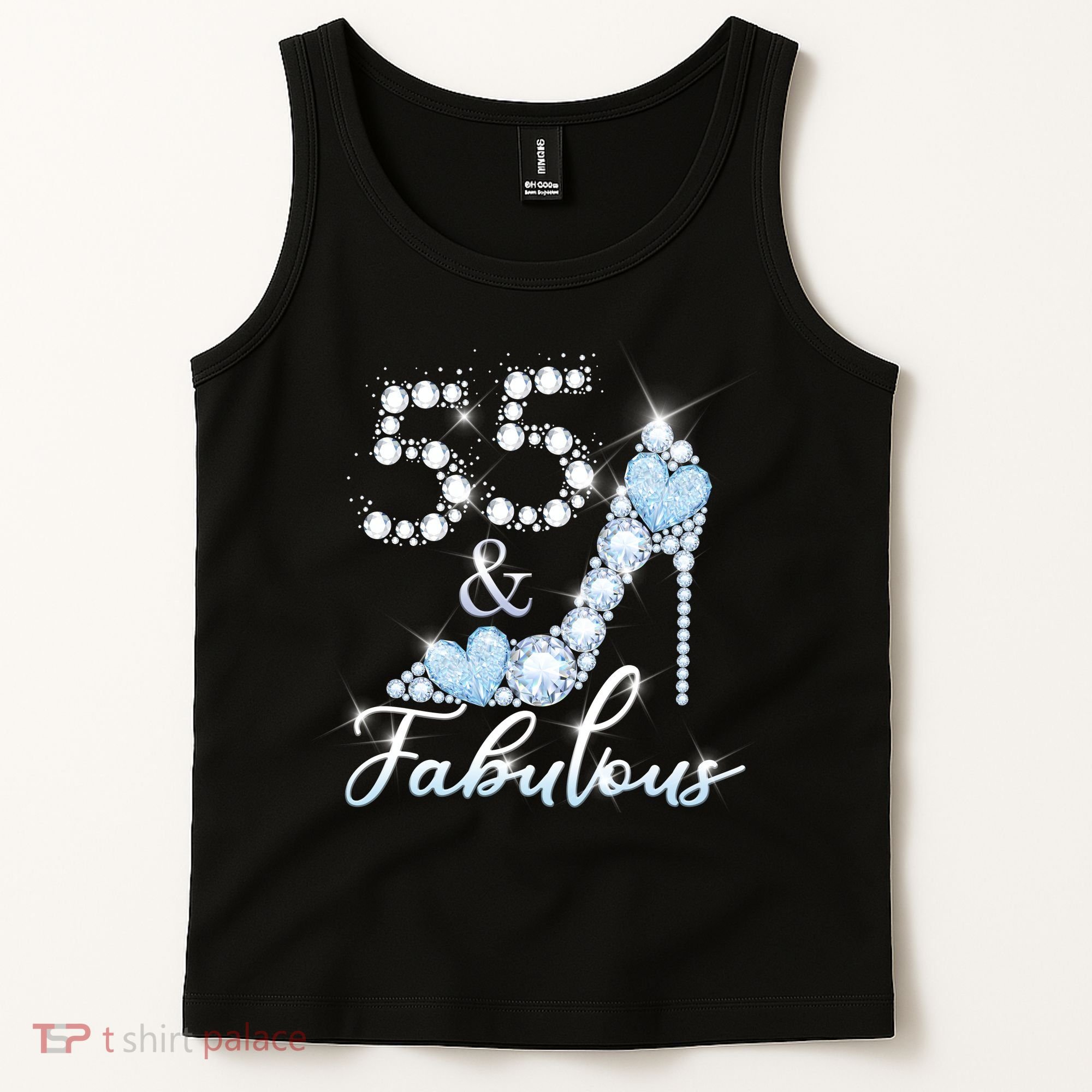 Fabolous 55th Years Old 55 Birthday Diamond Crown Shoes Tank Top