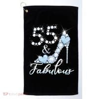 Fabolous 55th Years Old 55 Birthday Diamond Crown Shoes Golf Towel thumb 0