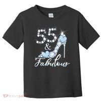 Fabolous 55th Years Old 55 Birthday Diamond Crown Shoes Toddler T-Shirt thumb 0