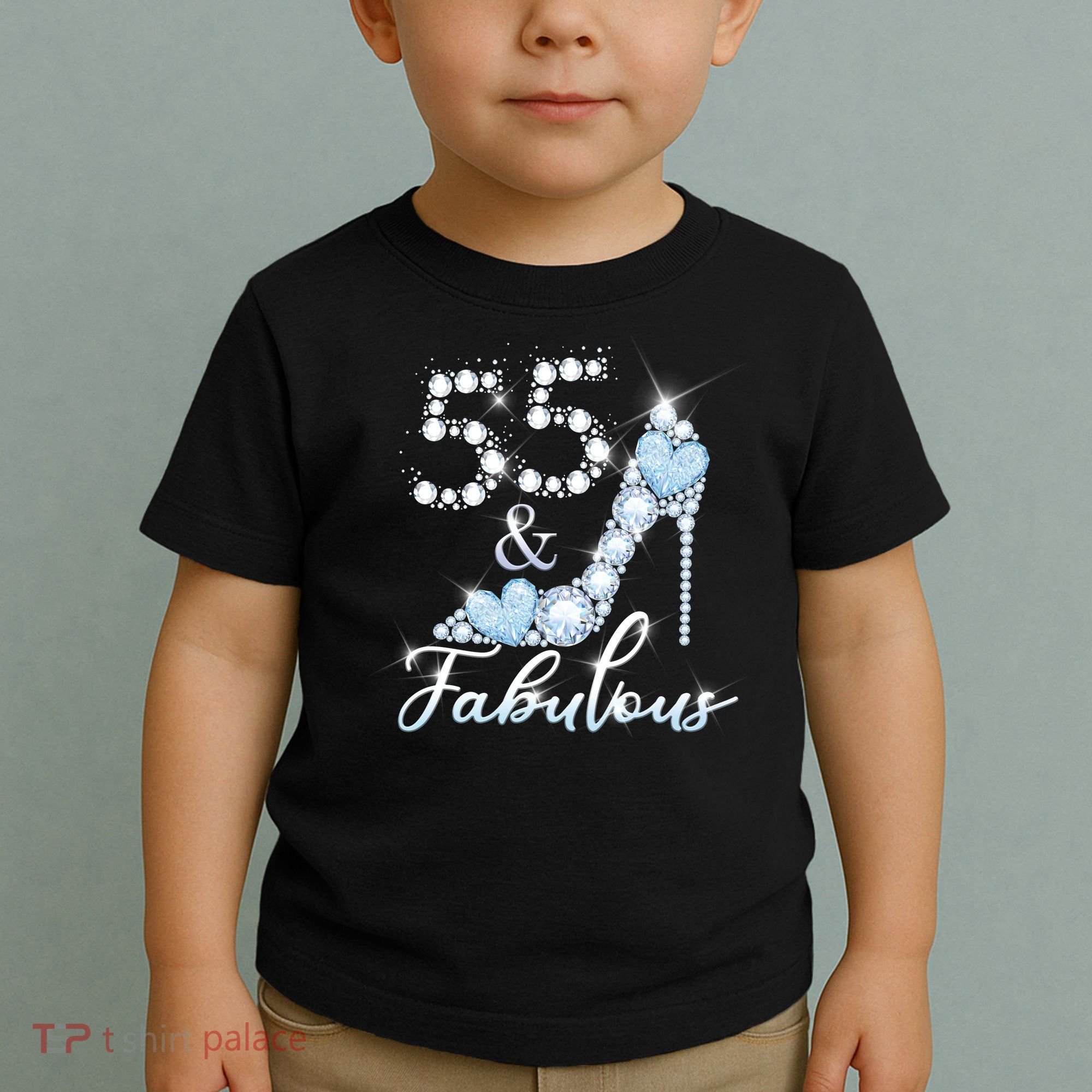 Fabolous 55th Years Old 55 Birthday Diamond Crown Shoes Toddler T-Shirt