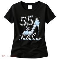 Fabolous 55th Years Old 55 Birthday Diamond Crown Shoes Women's T-Shirt thumb 0